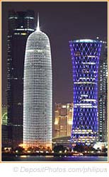 Night skyline Doha, Qatar